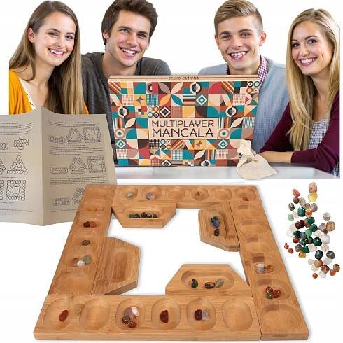 MANKALA MULTIPLAYEROVÁ – STRATEGICKÁ HRA s barevnými polodrahokamy