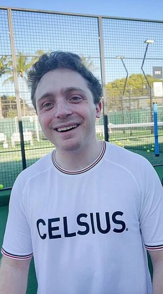 Jake Shane at the Celsius Padel Classic at Wayne Boich’s Reserve Miami Seaplane padel club during Art Basel on Friday.