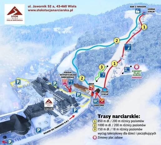 Wisla - Stok - mapa sjezdovek