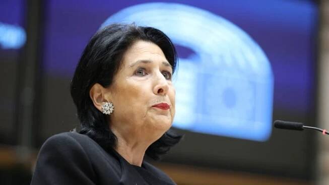 Gruzínská prezidentka Salome Zurabišviliová v Evropském parlamentu