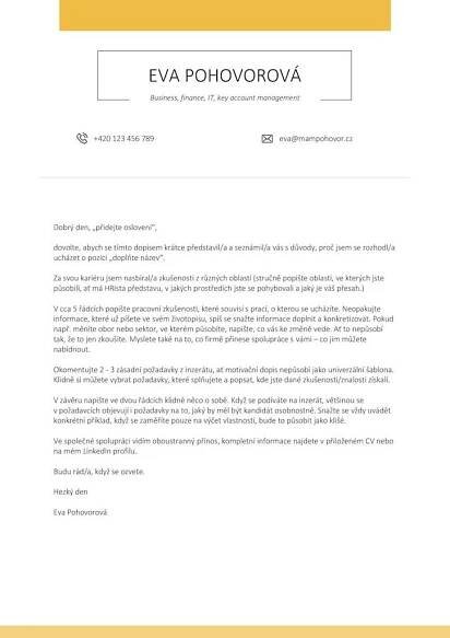 Originální a moderní motivační dopis - vzor ke stažení zdarma
