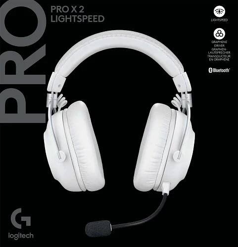 Logitech G PRO X 2 LIGHTSPEED Gaming Headset, bílá