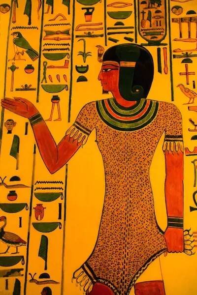 Umělecká díla uvnitř hrobky Nefertari, údolí Queens, v blízkosti Luxor, Egypt; Luxor, Egypt — Stock obrázek