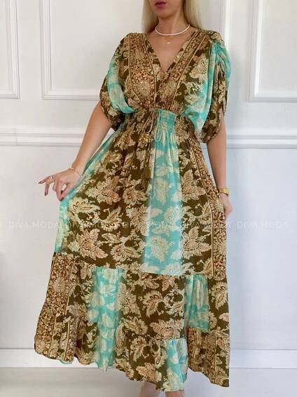 lehké maxi šaty oriental mint P 172
