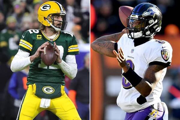 Aaron Rodgers and Lamar Jackson