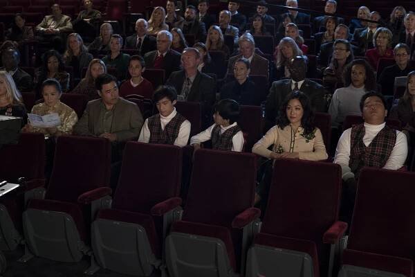 Huangovi v Americe - Cousin Eddie - Z natáčení - Lucille Soong, Randall Park, Forrest Wheeler, Ian Chen, Constance Wu, Hudson Yang