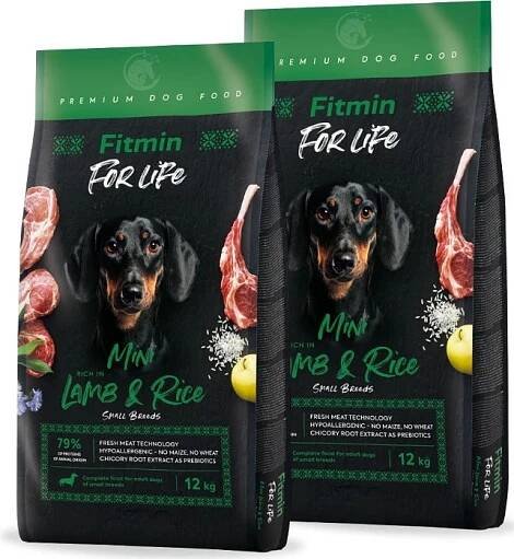 Fitmin For Life Adult Mini Lamb/Rice, 2x 12 kg
