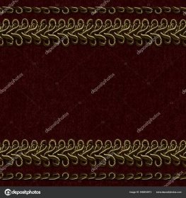 Stáhnout - Bezešvé textury fotografie zlaté krajky vzor na červeném plátně pozadí. — Stock obrázek