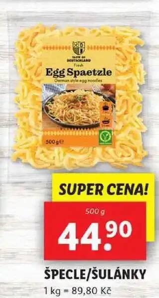 Lidl Špecle/šulánky, 500 g nabídka