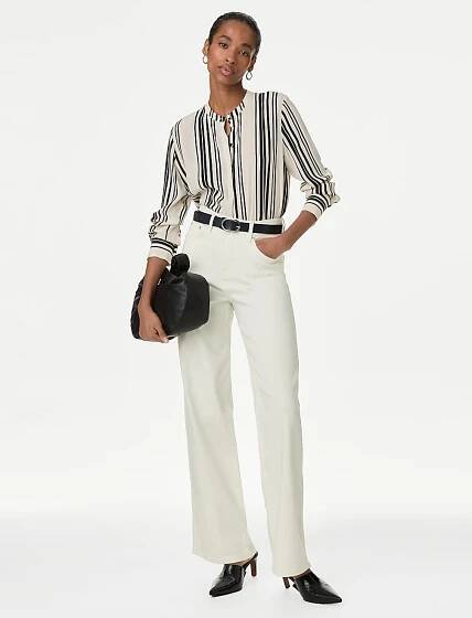 Buy High Waisted Wide Leg Jeans at Marks & Spencer