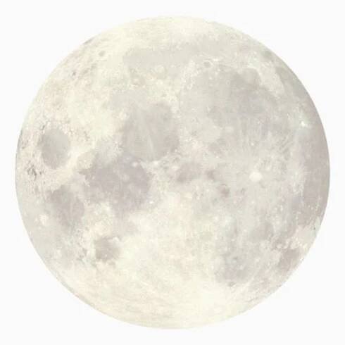 picture of full moon over a white background. commonly used for app icons with the ios14 update