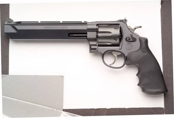 Smith & Wesson Model 629 Performance Center, a competition-oriented variant with a weighted barrel for reducing recoil.
