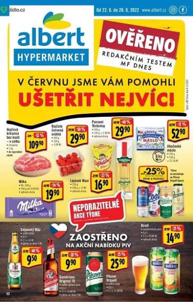 Albert Hypermarket leták akce od 22.06.2022 do 28.06.2022 - Jídlo.cz