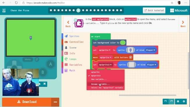 MakeCode Arcade - Chase the Pizza
