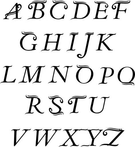 Kaligrafické vektorové písmo script. Ročník abeceda — Ilustrace