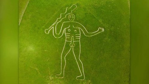 180-foot early medieval carving of naked bald man with club is probably Hercules, new study suggests