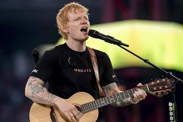 Ed Sheeran during his concert at the Riyadh Air Metropolitano on May 30, 2025, in Madrid, Spain.