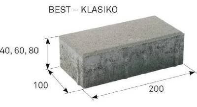 Zámková dlažba BEST Klasiko Výška: 8 cm