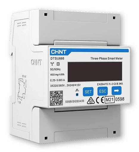 Solax Chint DTSU666 Smart elektroměr oboustranný 3F 250A , šířka 77mm (4,2mod)