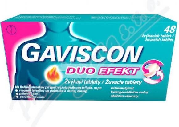 GAVISCON POR 250MG/133,5MG/80MG TBL MND 48