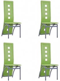 vidaXL Jídelní židle 4 ks zelené umělá kůže, Zelená