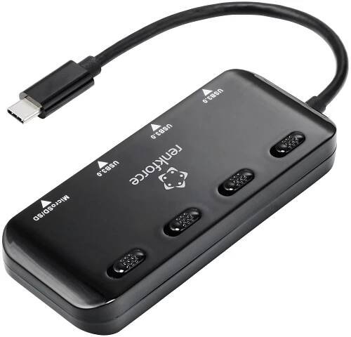 Renkforce RF-HUB-321 3 porty USB 3.0 hub se zabudovanou čtečkou SD karet černá : Půhy.cz
