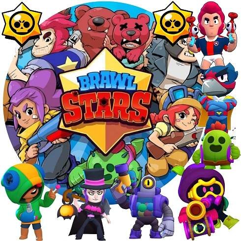 OPLATEK NA DORT BRAWL STAR NAROZENINY POSTAVY 10 ks DEKORACE GAME ROBLOX