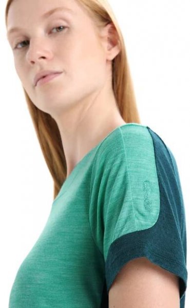 Icebreaker Wmns ZoneKnit SS Tee, Fresh Heather/Green Glory - dámské tričko - PandaOutdoor.cz