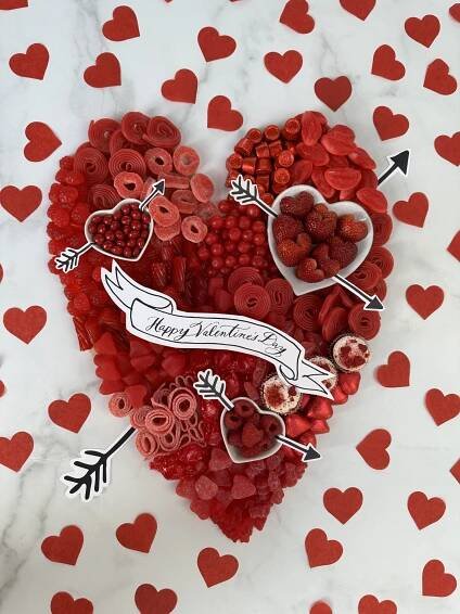 Heart-Shaped Candy-Cuterie Board