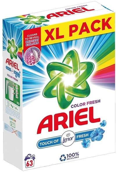 Ariel Prací prášek Touch Of Lenor Fresh Color, 63 praní 4,7 kg