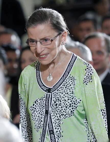 Supreme Court Justice Ruth Bader Ginsburg arrives in the East Room of the White House in Washington, 2010. (AP Images/Pablo Martinez Monsivais)