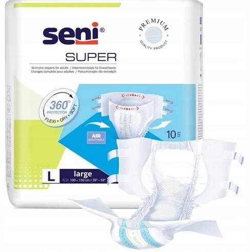 Super Seni plenky pro dospělé 10 kusů L