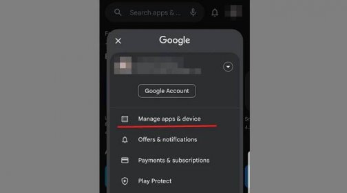 manage apps & device on google play