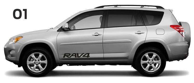 Samolepky Toyota RAV4 do stran - 1 barva