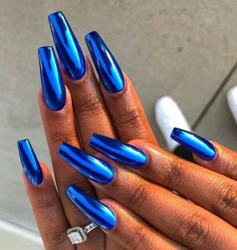 Pin by Mew na on Nails | Gel nails, Stylish nails, Chrome nails designs