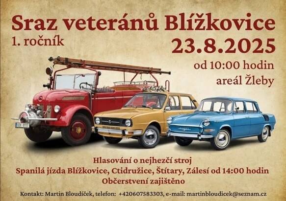 Sraz veteránů v Blížkovicích 2025