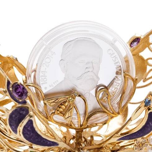 Originální klenot na téma Jaro se stříbrnou mincí Gustav Fabergé proof | Česká mincovna