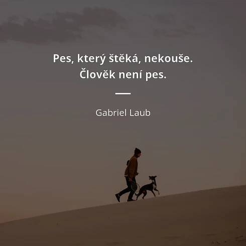 Pes, který štěká, nekouše. Člověk není pes.