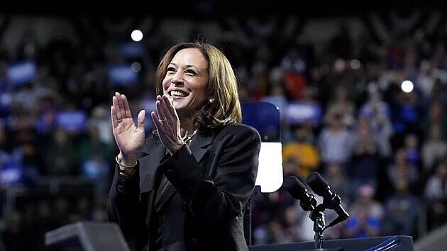 Demokratická kandidátka Kamala Harrisová se setkala s příznivci ve městě Erie. (15. října 2024)
