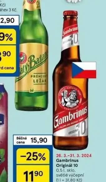 Tesco Pivo gambrinus originál nabídka