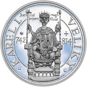 Karel I. Veliký - 1200. výročí úmrtí stříbro proof