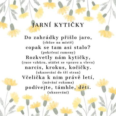 JARNÍ KYTIČKY - Inspirace na jarní básničku