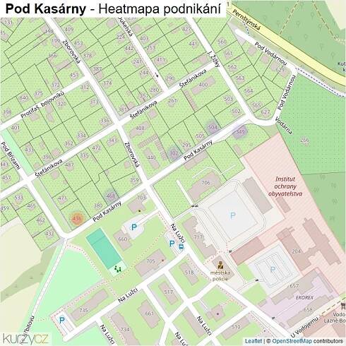 Mapa Pod Kasárny - Firmy v ulici.