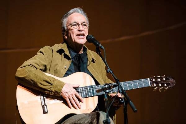 Caetano Veloso performs live on stage