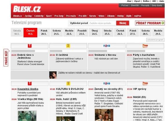 Blesk.cz nabízí nejpřehlednější TV program