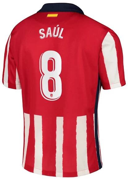 Atletico Madrid Home Jersey 2020 2021 + Saúl 8 Printing