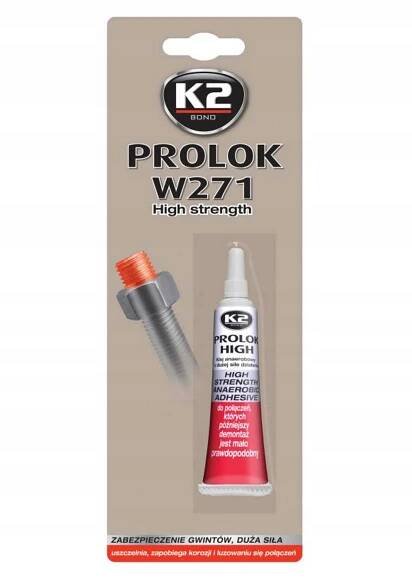K2 Bond K2 lepidlo na šrouby PROLOG W271 (červené)