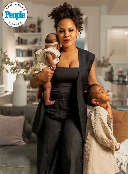 Amirah, new baby Zoe, and their other daughter Nyla Oyeku.