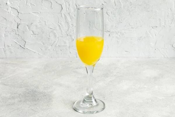 Orange juice in a champagne flute