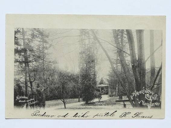 Lázně Toušeň, Praha -východ - Králíkovy lazně 1900 - Pohlednice místopis